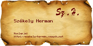 Székely Herman névjegykártya